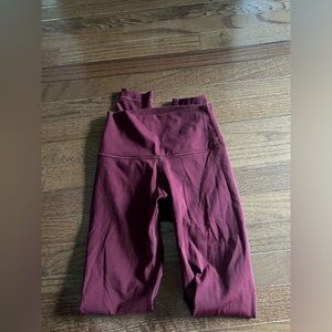 Burgundy Lululemon align leggings